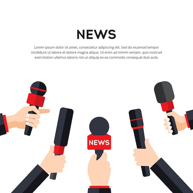 News interview vector illustration