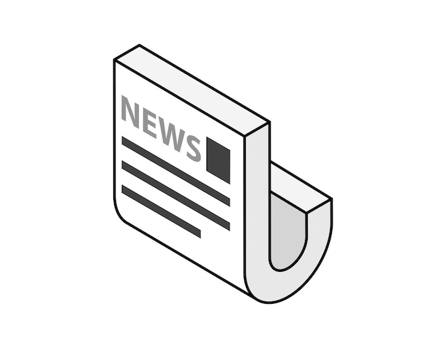 News isometric design icon vector web illustration 3d colorful concept