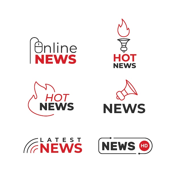Collezione di notizie in stile logo