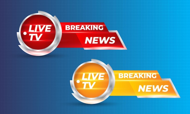 Vector news lower third banner and breaking news live streaming banner