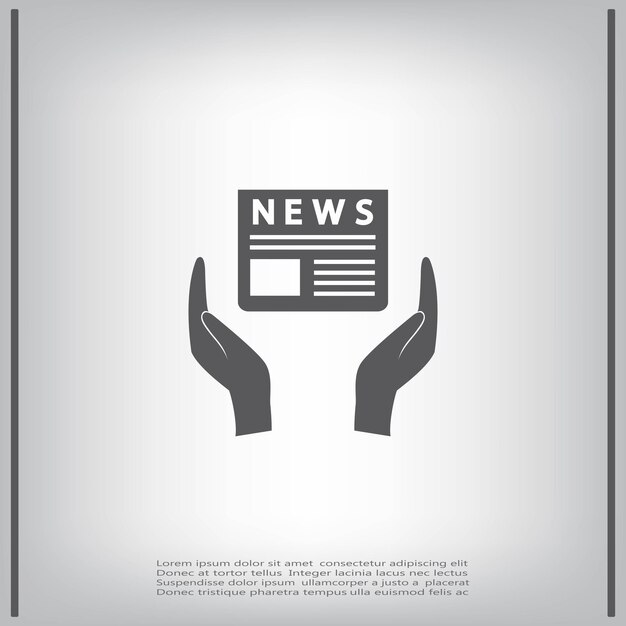 News symbol Vector illustration on a gray background Eps 10