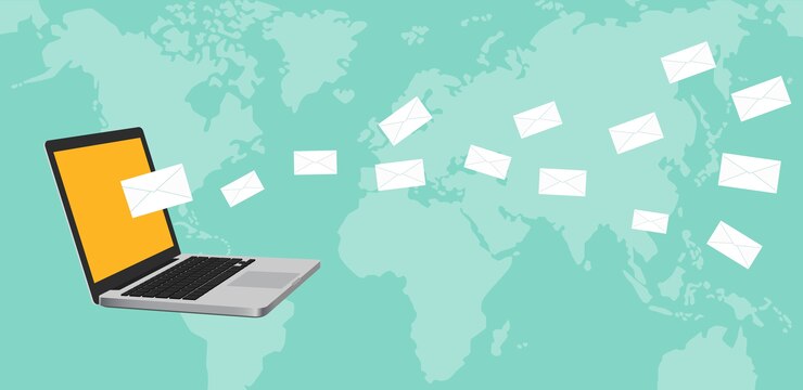 Vector newsletter concept illustration with notebook laptop