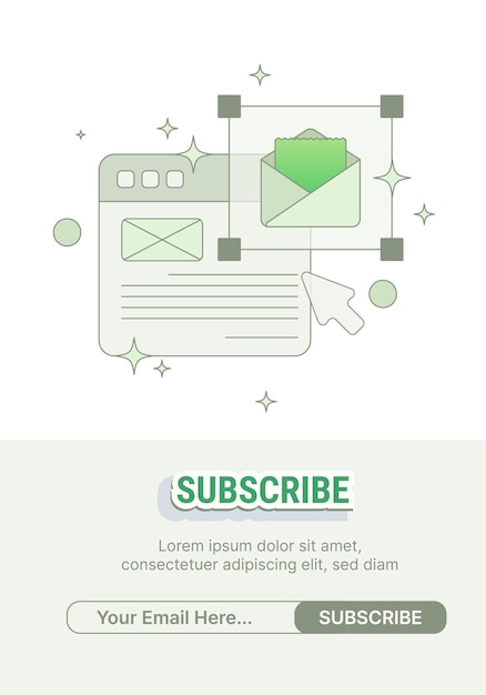 Vector newsletter email message commercial business mail spam to subscribe