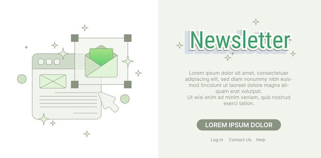 Vettore newsletter messaggio e-mail commerciale posta commerciale spam per iscriversi