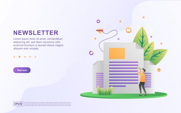 Newsletter flat design concept.