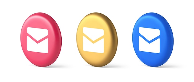 Newsletter inbox chat messaggio pulsante comunicazione a distanza notifica digitale icona del cerchio 3d