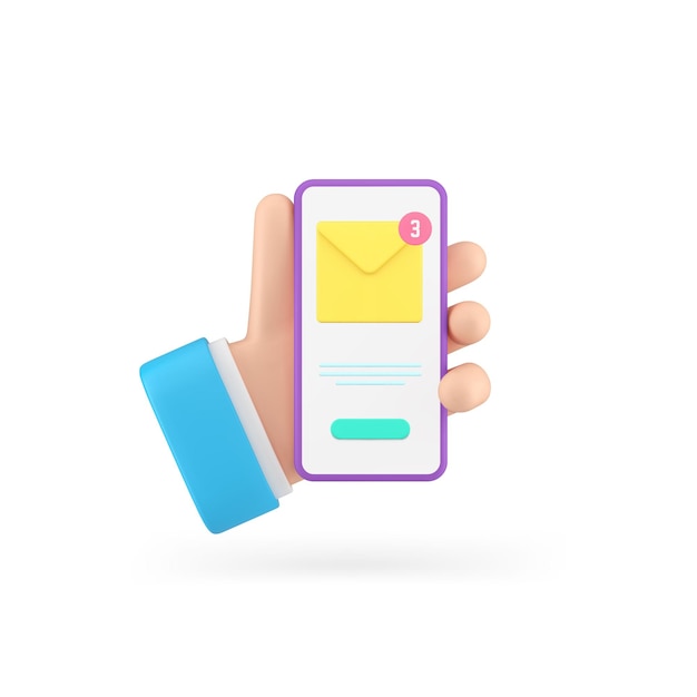 ベクトル newsletter incoming message email electronic mail notification smartphone application 3d icon vector