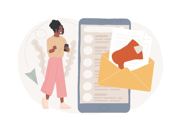 Vector newsletter isolated concept vector illustration