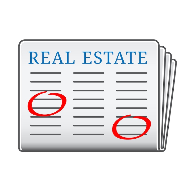 Vector newspaper ads icon color vector illustration
