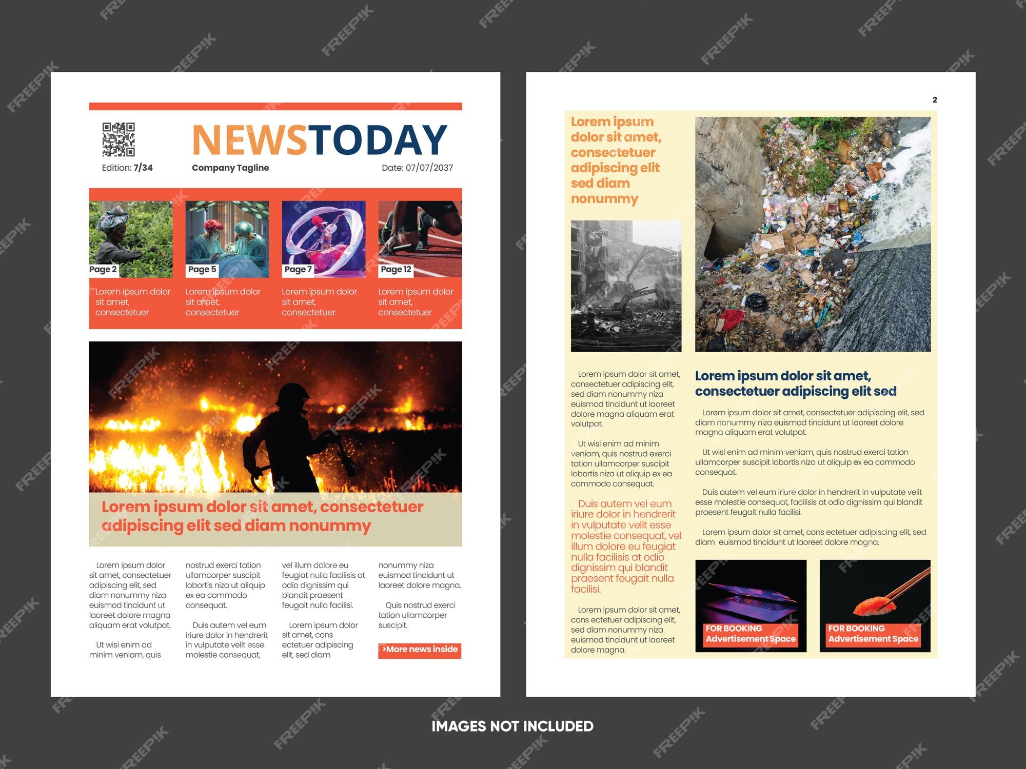 Premium Vector Newspaper editorial template layout Tabloid size Premium Vector Newspaper editorial template layout Tabloid size