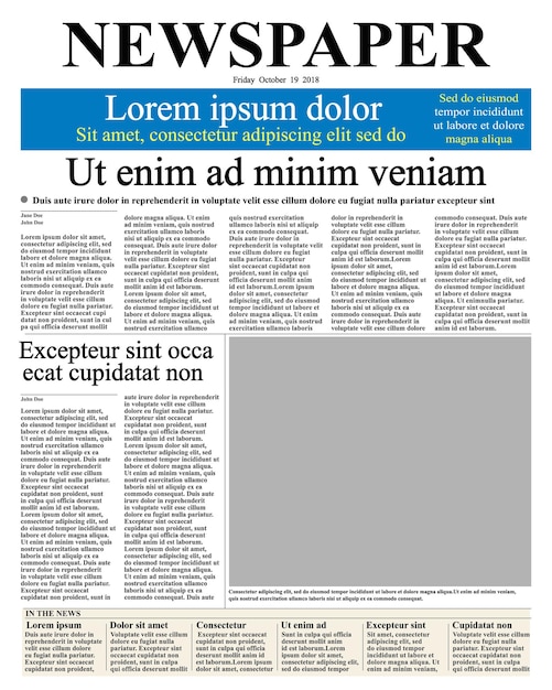 Prima pagina del giornale