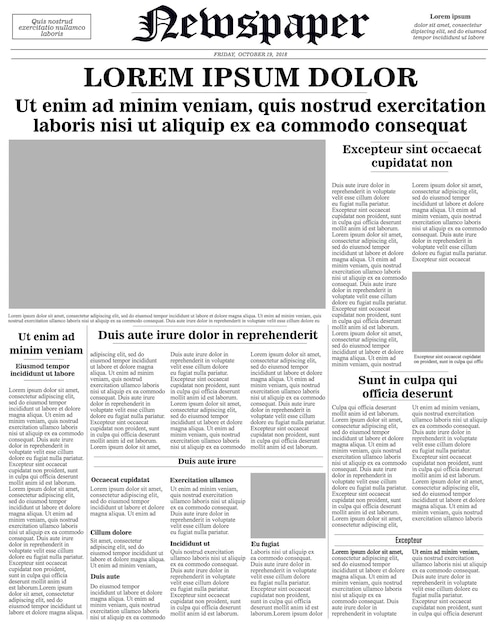 Newspaper front page