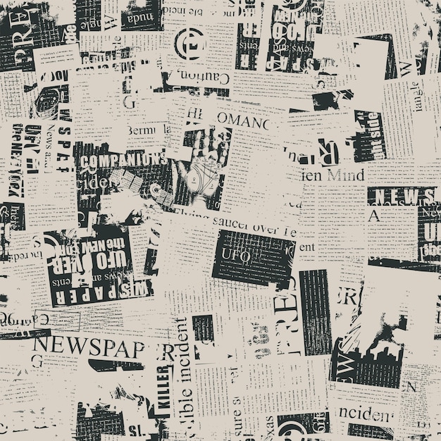 newspaper pieces seamless pattern