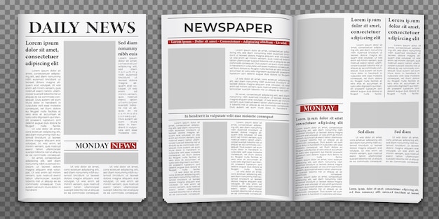 newspaper in realistic style collection