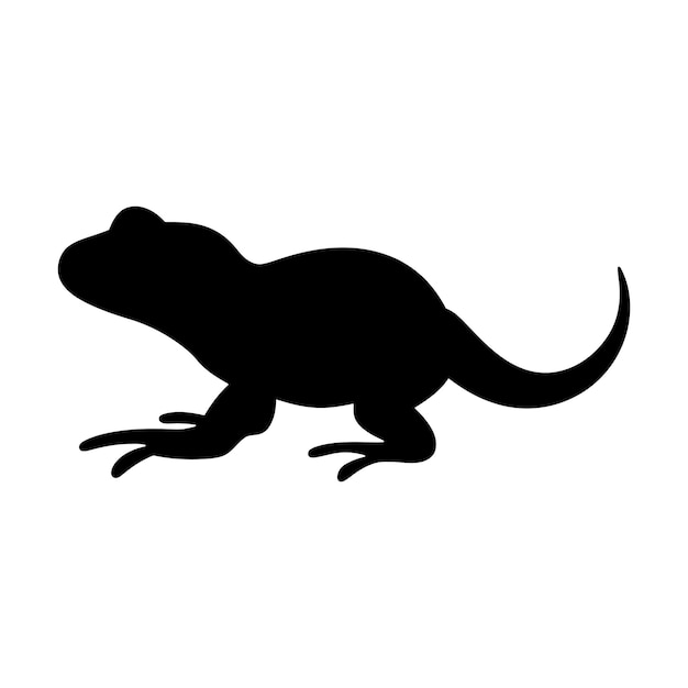 Newt silhouet hagedis krokodil iguana icoon hagedis vector illustratie met witte achtergrond