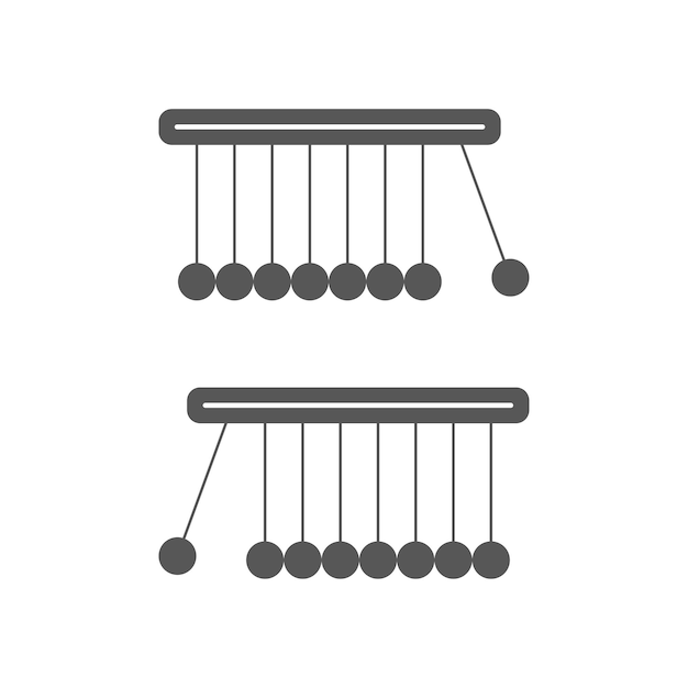 Newton cradle ゲーム デザイン用の newtone。テクノロジーの動き。ベクトル イラスト。