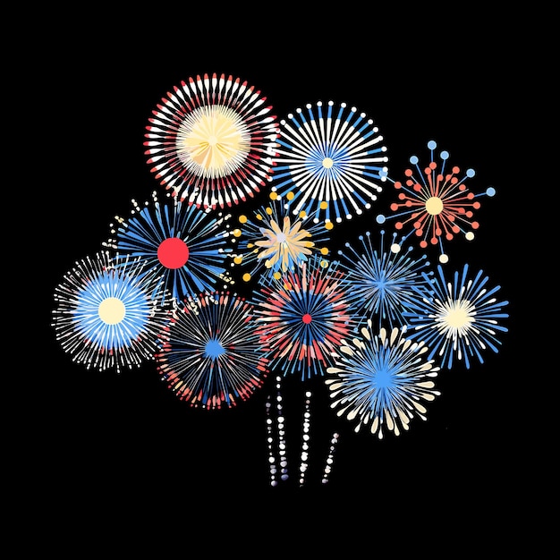 Vector newyear firework vector art illustration