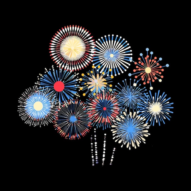 Newyear firework vector art illustration