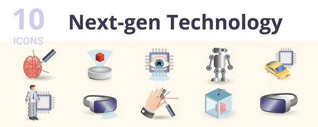 Nextgen technology set creative icons optogenetics