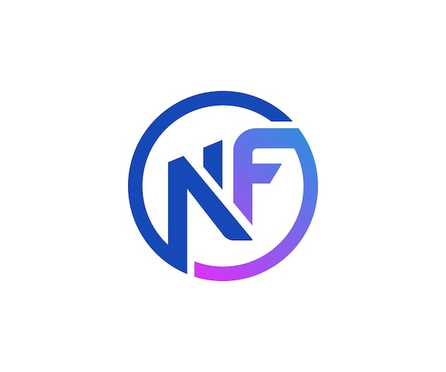 NF brief financiële logo vector ontwerpsjabloon