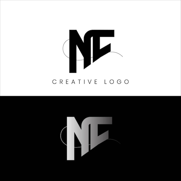 Design del logo della lettera iniziale nf