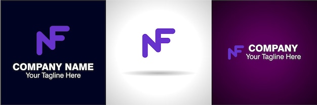 NF letter logo and NF alphabet logo