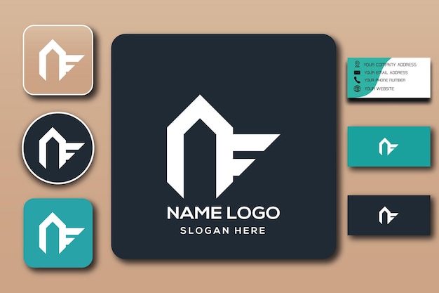 nf monogram logo template