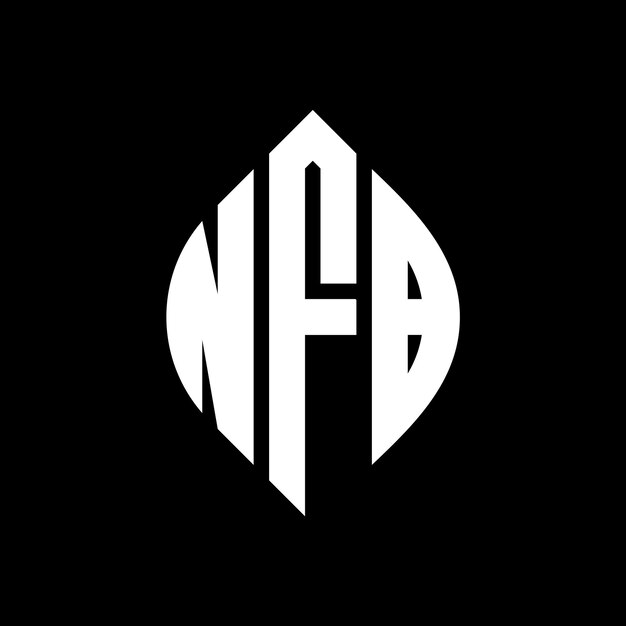 Вектор Дизайн логотипа nfb круглой буквы с формой круга и эллипса nfb эллипсовые буквы с типографическим стилем три инициалы образуют логотип круга nfb круг эмблема абстрактная монограмма письмо марка вектор