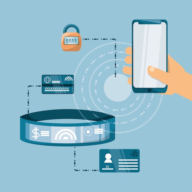 Vector nfc-betaling ontwerpconcept