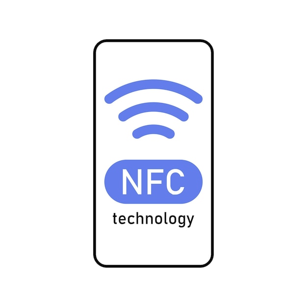 NFC technology icon Wireless contactless smartphone payment mockup