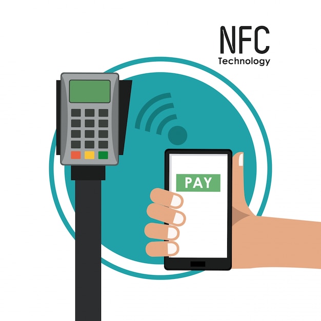 Vettore icone della tecnologia nfc