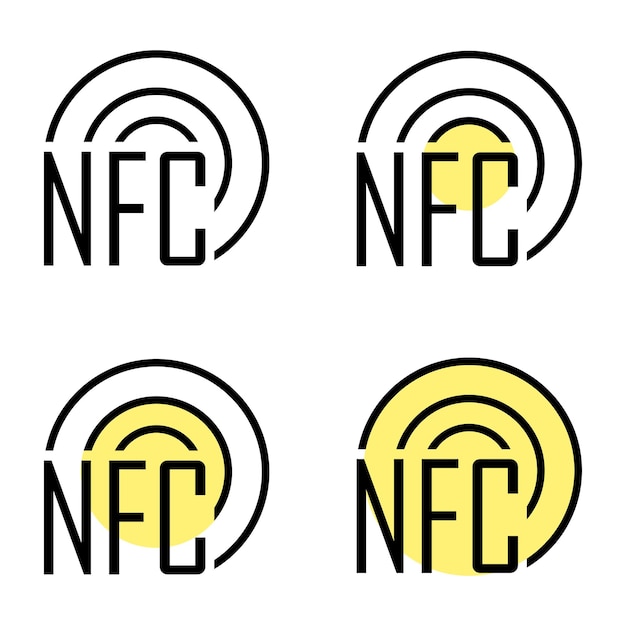 NFC vectorpictogram, slim betalingssymbool. Eenvoudig, plat ontwerp voor web of mobiele app.