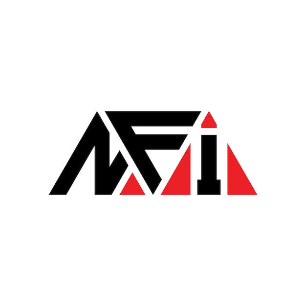 nfi triangle letter logo design with triangle shape nfi triangle logo design monogram nfi triangle vector logo template with red color nfi triangular logo simple elegant and luxurious logo nfi