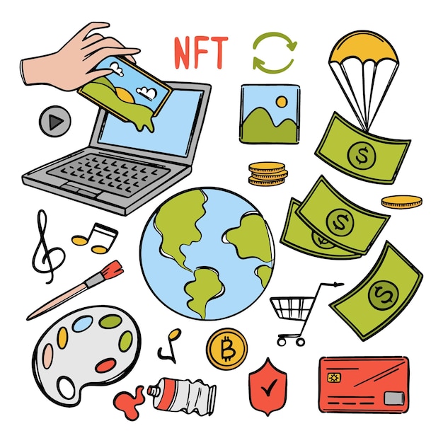 Vector nft market transaction online selling arts works for crypto