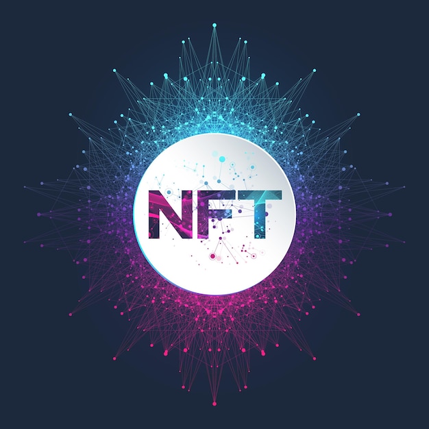 Nft non fungible token nonfungible tokens icon covering concept nft hightech technology symbol logo