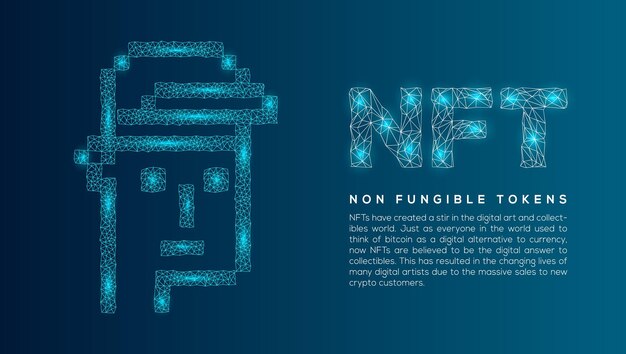 Концепция обоев невзаимозаменяемых токенов NFT с узлом, связанным с мультфильмом обезьяны NFT