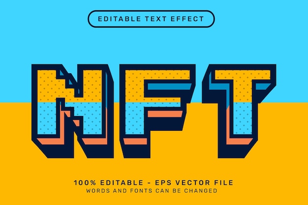 NFT-pixeltekens 3D-teksteffect en bewerkbaar teksteffect