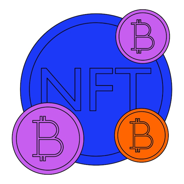 NFT トークンと bitcoin cryptocurrency ベクトル記号