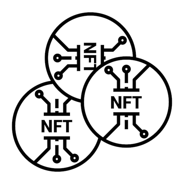 Nft tokens line icon vector illustration
