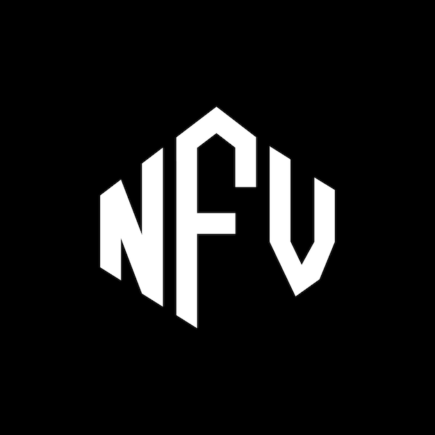 벡터 다각형 모양의 nfv 글자 로고 디자인 nfv 다각형 및 큐브 모양 로고 디자인 (nfv 육각형 터 로고 템플릿) 색과 검은색 nfv 모노그램 비즈니스 및 부동산 로고