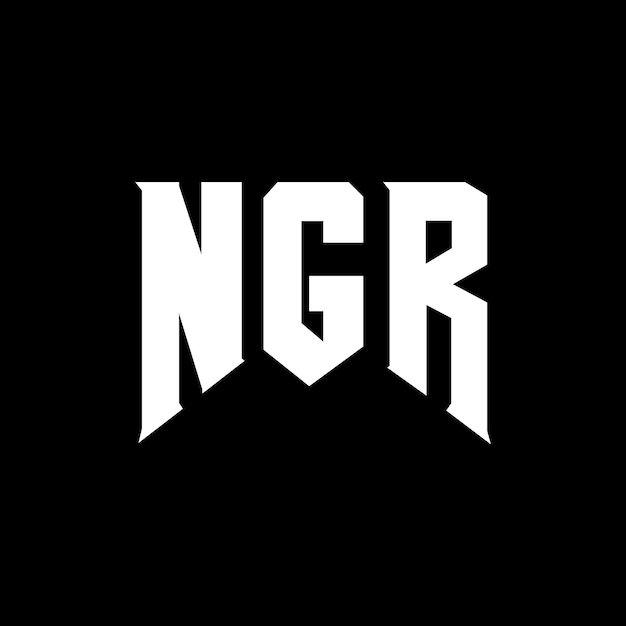 ロゴデザイン 黒と白の色の組み合わせ NGRロゴ ベクトル NGRデザイン NGRアイコン NGRアルファベット NGRタイポグラフィー