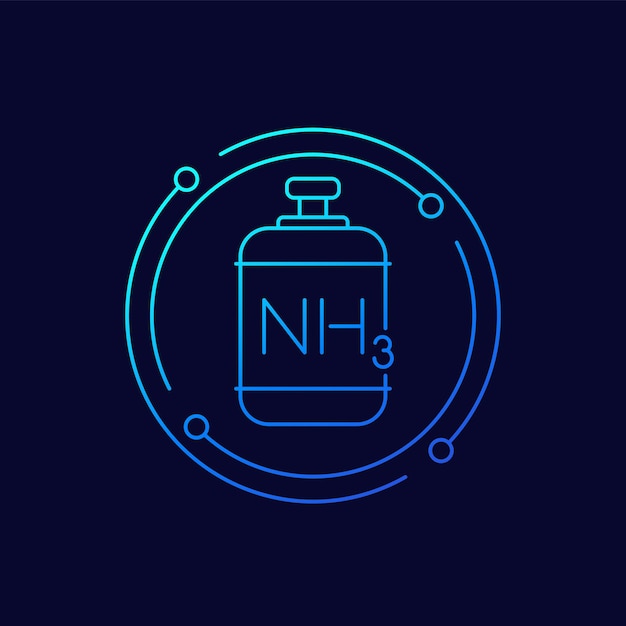 NH3 gastank ammoniak lijn vector icon