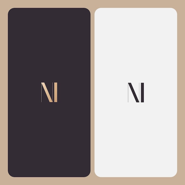 Векторное изображение дизайна логотипа NI