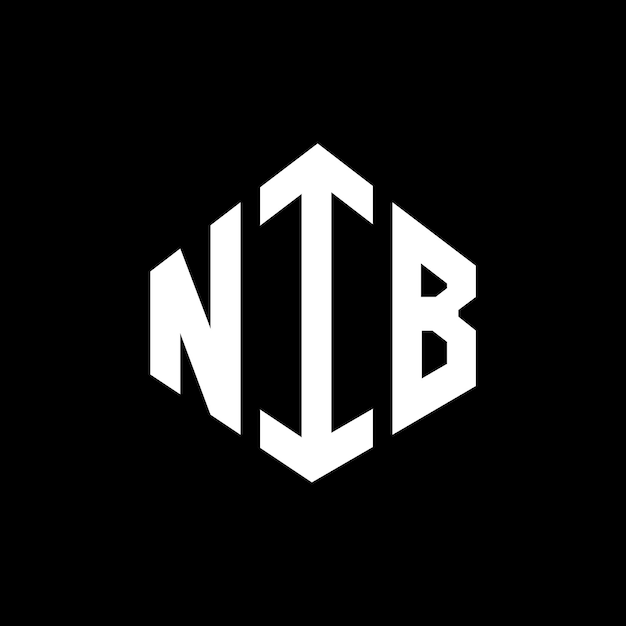 NIB letter logo ontwerp met veelhoek vorm NIB veelhoek en kubus vorm logo ontwerp NIB zeshoek vector logo sjabloon witte en zwarte kleuren NIB monogram bedrijf en vastgoed logo