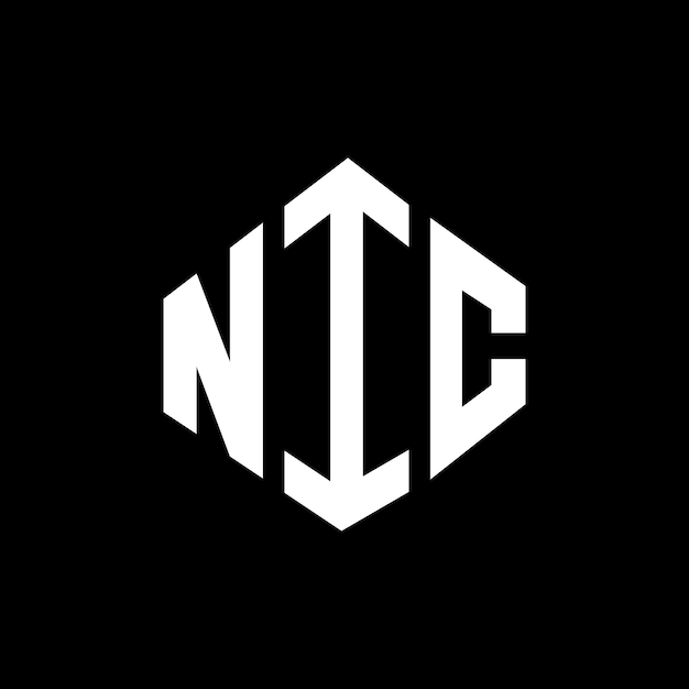 Vector nic letter logo design with polygon shape nic polygon and cube shape logo design nic hexagon vector logo template white and black colors nic monogram business and real estate logo