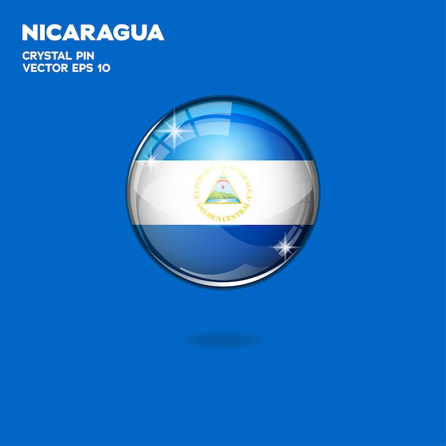 Nicaragua Flag 3D Buttons