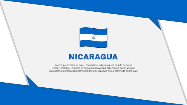 Флаг Никарагуа Абстрактный Фон Дизайн Шаблона День Независимости Никарагуа Баннер Мультфильм Векторные Иллюстрации День Независимости Никарагуа