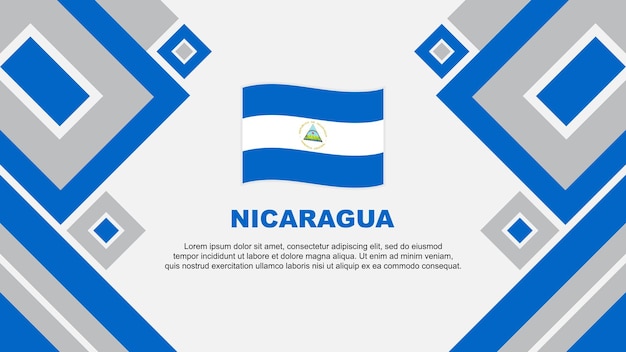 Vettore bandiera del nicaragua abstract background design template banner della giornata dell'indipendenza del nicaragua wallpaper vector illustration nicaragua cartoon