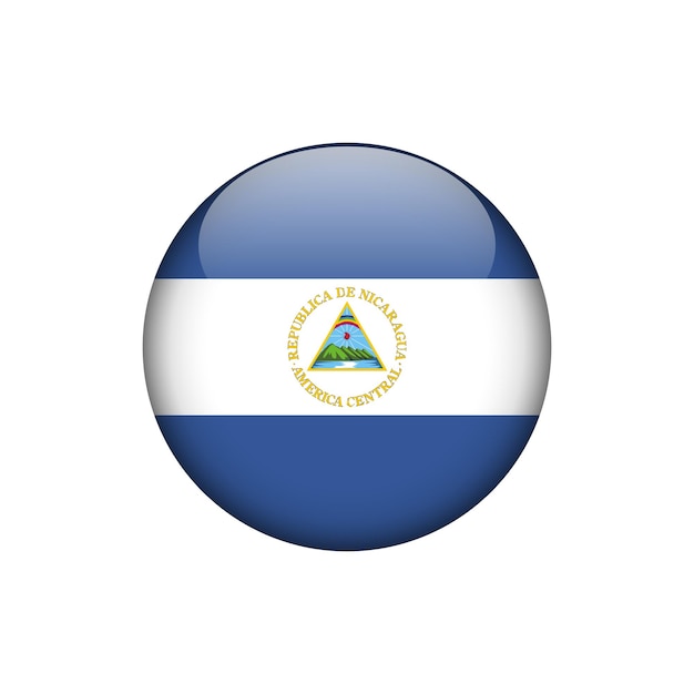 Nicaragua Flag Circle Button Vector Template