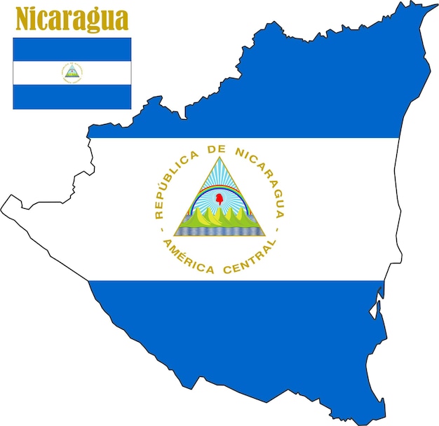 Nicaragua Map and Flag